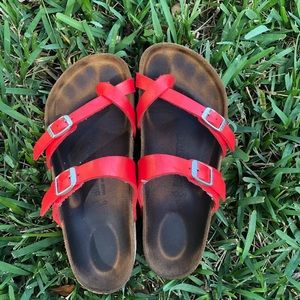 Red Birkenstocks